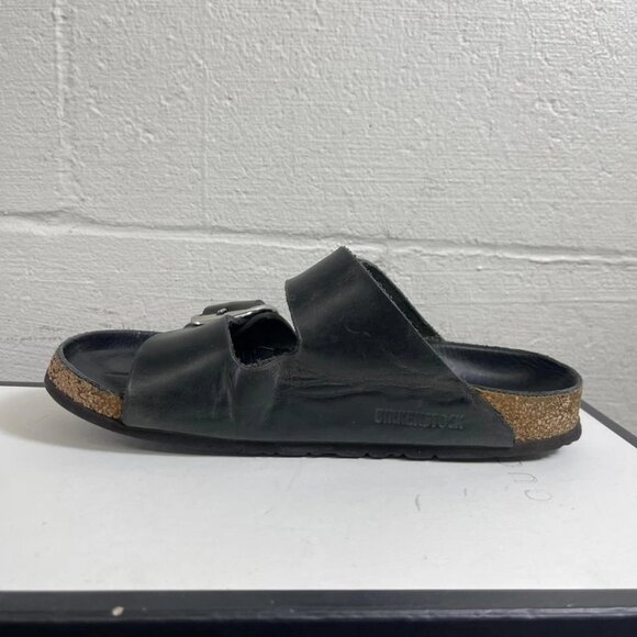 Birkenstock Arizona Big Buckle Black Leather Sandals Women's 38 EU/7 US Narrow - Picture 5 of 11